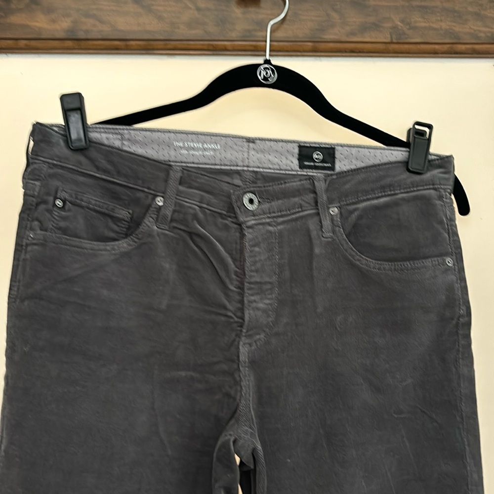 New! AG The Stevie Ankle Grey Corduroy
